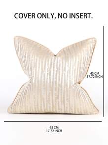 1 件现代简约金色几何图案涤纶提花方形抱枕套，适用于客厅、卧室、办公室，45cm * 45cm、50cm * 50cm、30cm * 50cm，（无枕芯） - 金色 - 查看 4