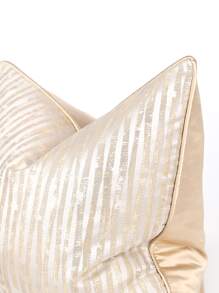 1 件现代简约金色几何图案涤纶提花方形抱枕套，适用于客厅、卧室、办公室，45cm * 45cm、50cm * 50cm、30cm * 50cm，（无枕芯） - 金色 - 查看 3