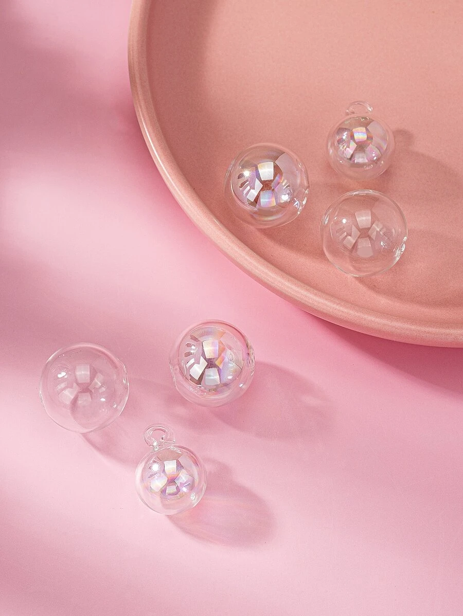 8pcs/pack Simple Tempered Glass Round DIY Bead For Necklace Bracelet Making - White - View 1