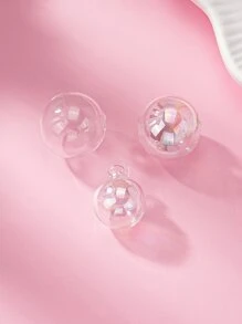 8pcs/pack Simple Tempered Glass Round DIY Bead For Necklace Bracelet Making - White - View 2