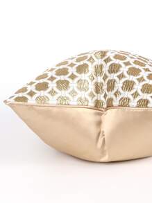 1個現代幾何圖案聚酯編織方形枕套-金色和白色,適用於客廳、書房、臥室、戶外家居裝飾 - 金色 - 查看 4