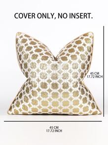 1個現代幾何圖案聚酯編織方形枕套-金色和白色,適用於客廳、書房、臥室、戶外家居裝飾 - 金色 - 查看 3