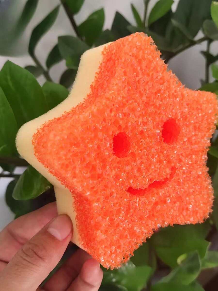 1pc/3pcs Temperature-Sensitive Cleaning Cloth, Dual-Use Kitchen & Bathroom Cleaning Wipe, Double-Layered & Slow Rebound Filter - Yellow - View 1