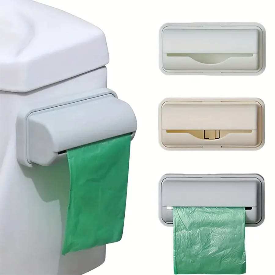 1pc Random Color Garbage Bag Dispenser, Wall-Mounted Plastic Bag Holder For Kitchen And Bathroom - Multicolor - View 1