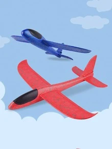 1 件随机颜色大号手抛泡沫滑翔机特技飞机模型玩具儿童手工组装益智玩具 - 彩色 - 查看 5