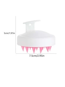 1pc Ladies' Silicone Hair Scalp Massage Shampoo Brush For Hair Washing Hair Styling Tool - Pink - View 5