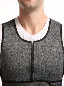 رياضي في الهواء الطلق حزام خصر مزدوج مع سحاب للرجال على شكل ملحقات أعلى ملابس رياضية للصالة الرياضية قطعة واحدة