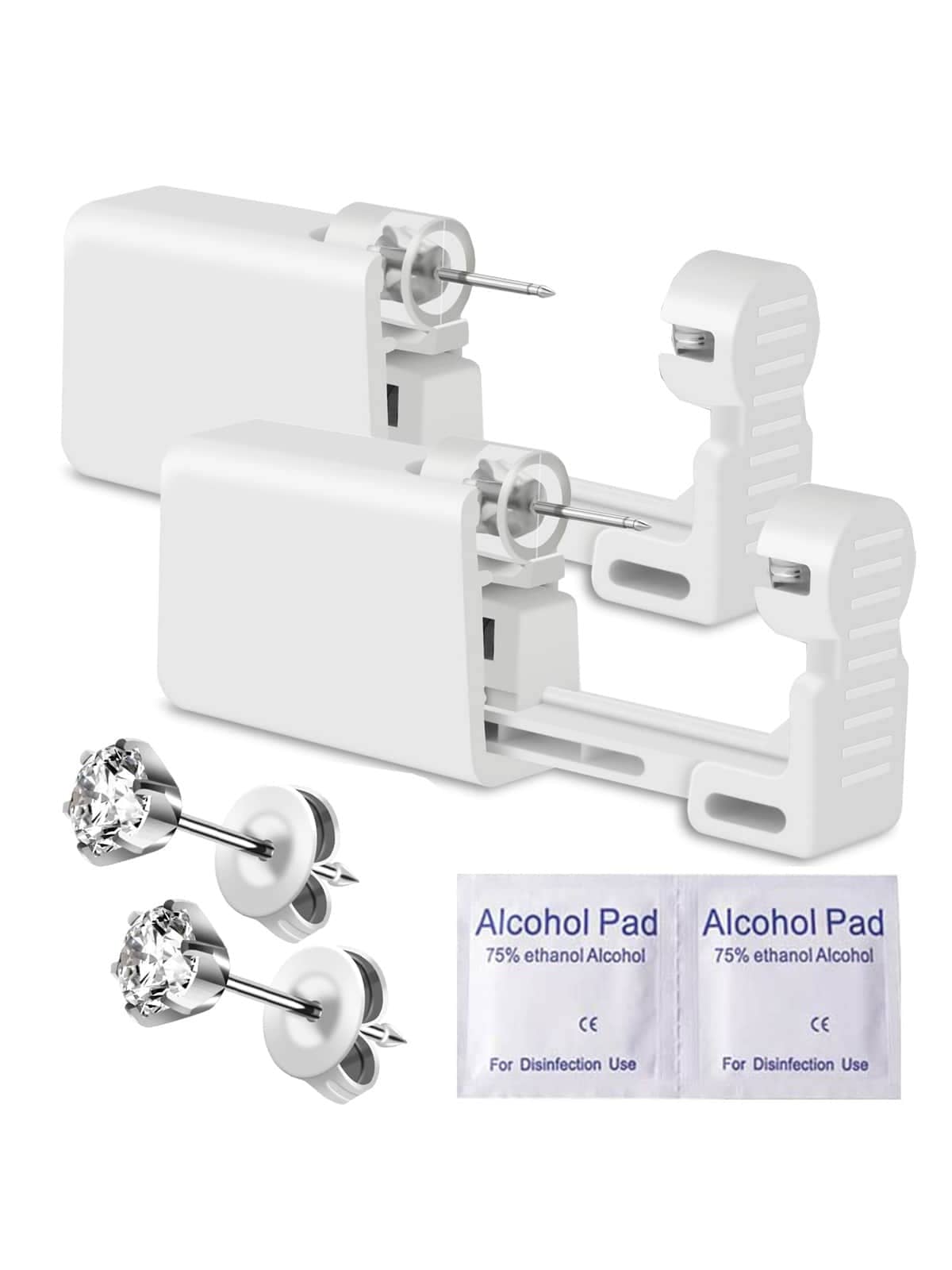 2 Pack Self Ear Piercing Gun Earring Disposable Piercing Kit No Pain