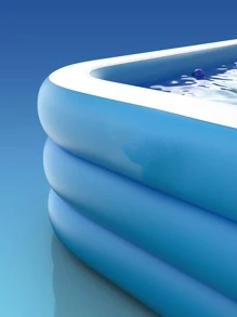 Niños 1 pieza grande inflable cuadrado familia piscina para casa usar , adecuado para grueso plegable exterior nadar baño piscina para jugar - Azul y blanco - Ver 3