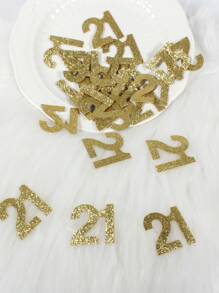 50pcs/Set 21st Birthday Gold Glitter Tabletop Confetti