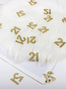 50pcs/Set 21st Birthday Gold Glitter Tabletop Confetti