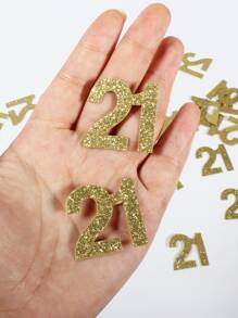 50pcs/Set 21st Birthday Gold Glitter Tabletop Confetti