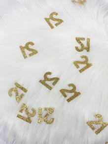 50pcs/Set 21st Birthday Gold Glitter Tabletop Confetti
