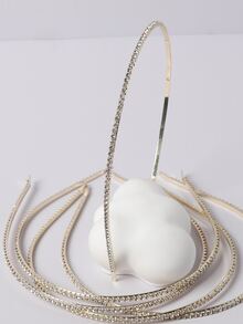 1pc Women's Fashionable Full Rhinestone Hair Band With Inspirational Design - Multicolor - View 2