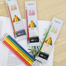 1盒6支随机颜色包装书写铅笔、素描绘图2b铅笔，适合初学者、学生、考试 - 彩色 - 查看 4