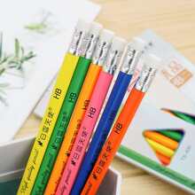 1盒6支随机颜色包装书写铅笔、素描绘图2b铅笔，适合初学者、学生、考试 - 彩色 - 查看 3