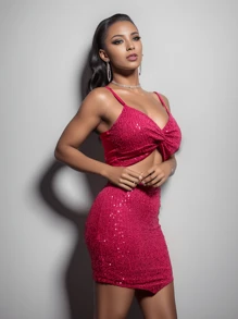 Women Two-piece Outfits - 玫紅色 - 查看 6