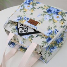 时尚新款女士保温午餐袋，带铝箔衬里和手柄，适用于工作和野餐野餐包便携式学校午餐盒多功能午餐盒袋冷藏袋返校学习用品书包学校必需品大学必需品女士 - 藍色 - 查看 6