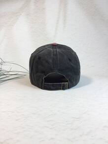 1pc Men's Color-Blocking Distressed Vintage Denim Baseball Cap With Hollow Out Embroidered Letter Rock Baseball Cap, Sunscreen And Autumn Winter Hat, Suitable For Daily Travel Street Fashion, Outdoor Sports, Cycling, Mountain Climbing, Tourism And Vacation.