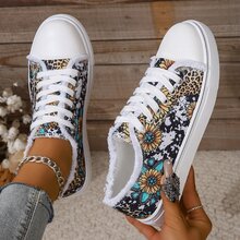 大碼女性休閒帆布鞋,透氣平底運動鞋適用於學生 - 藍色 - 查看 3