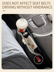 1入組汽車座椅縫隙收納,多功能可愛收納盒適合女孩,汽車內飾配件 - 白色 - 查看 3