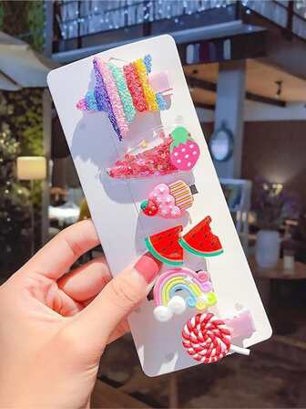 6入組/套女士彩色時尚基本款髮夾