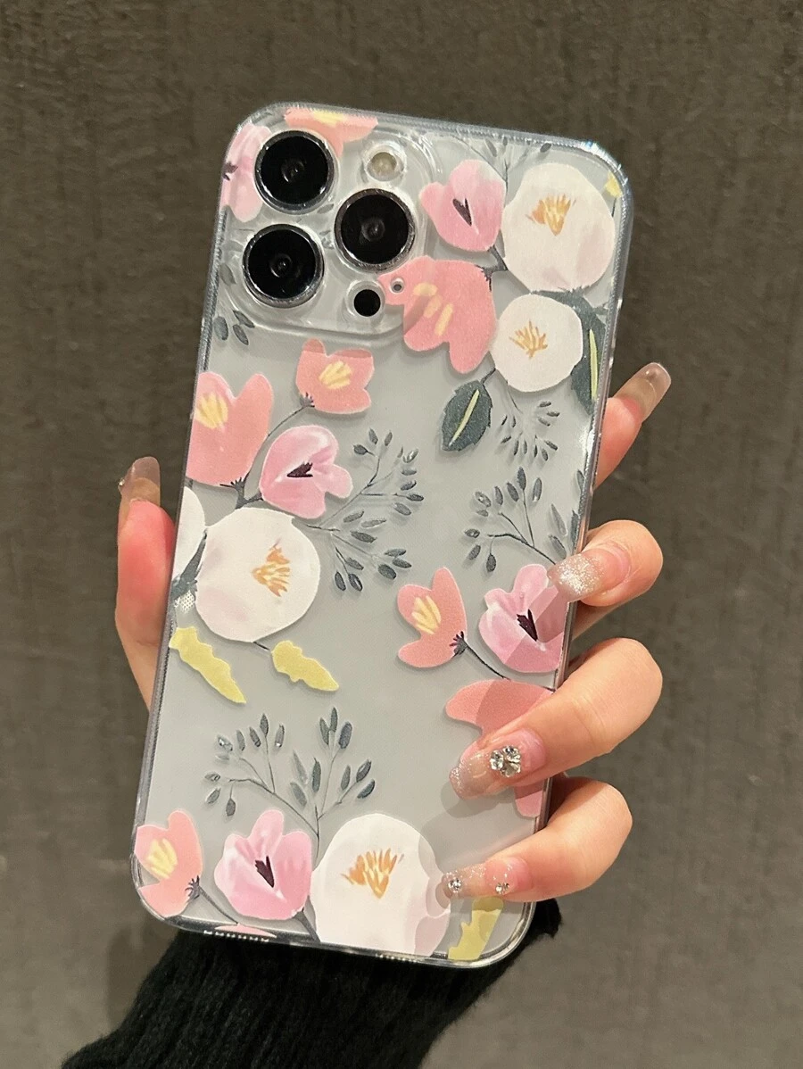 Floral Clear Phone Case - Multicolor - View 1