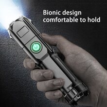 1pc LED Flashlight With Adjustable Focus & Brightness, Suitable For Outdoor, Emergency, Hiking, Camping