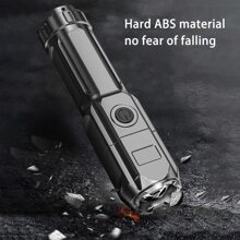 1pc LED Flashlight With Adjustable Focus & Brightness, Suitable For Outdoor, Emergency, Hiking, Camping