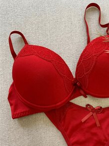 Women Bra & Panty Sets - 紅色 - 查看 2