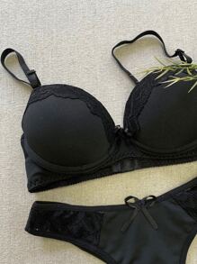 Women Bra & Panty Sets - 黑色 - 查看 2