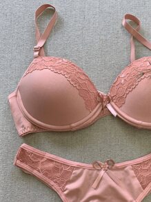 Women Bra & Panty Sets - 乾枯玫瑰色 - 查看 2