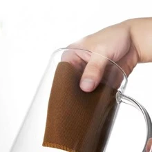 1/2 chiếc cốc thủy tinh dung tích cực lớn 1000ml, chịu nhiệt, có nắp chống bỏng nhiều màu sắc, thích hợp sử dụng trong văn phòng. - Trong sáng - Xem 7