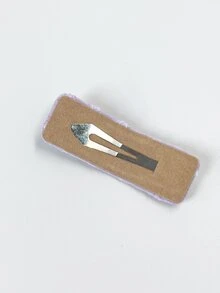 1入組女士們紫色閃閃發光水鑽花和人造珍珠裝飾時尚可愛髮夾適用於打扮