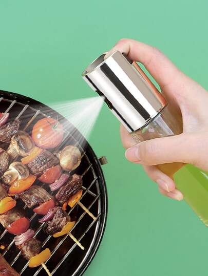 1入組烹飪噴油器,橄欖油噴霧器,140ml(4.73盎司)橄欖油噴瓶,橄欖油噴霧適用於沙拉,燒烤,廚房烘焙,烘烤(銀)