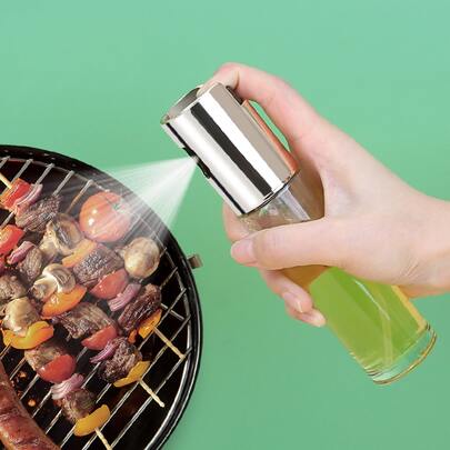 1入組烹飪噴油器,橄欖油噴霧器,140ml(4.73盎司)橄欖油噴瓶,橄欖油噴霧適用於沙拉,燒烤,廚房烘焙,烘烤(銀)