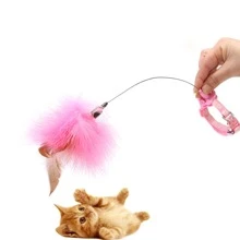 1 件裝可愛粉色項圈帶自娛貓玩具棒 - 彩色 - 查看 6