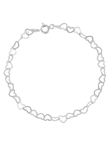 Pulseira Elo Coração Prata 925 Legitima