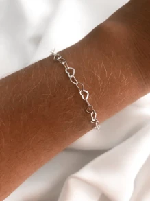 Pulseira Elo Coração Prata 925 Legitima