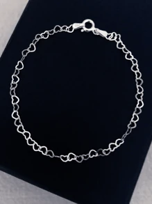 Pulseira Elo Coração Prata 925 Legitima
