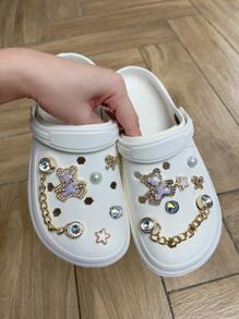 12 piezas Zuecos en forma de oso zapato para - Dorado - Ver 1