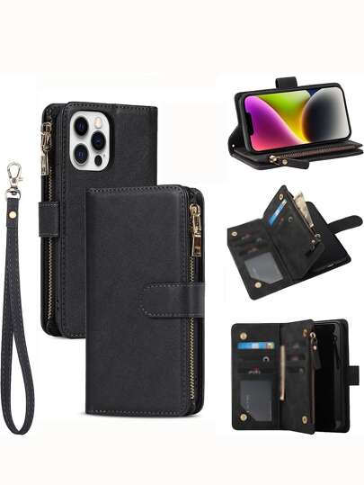 Funda de teléfono con diseño de billetera y cordón, versión internacional, no la versión nacional