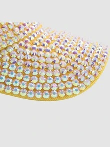 Sombrero Con Piedras Brilla Moda Gorro De Solar Protección Para Mujer Correr,Casual,Playa,Fiesta Ajustable - Dorado - Ver 6