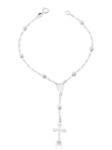 Pulseira Terço Bolinha Prata 925 Legitima