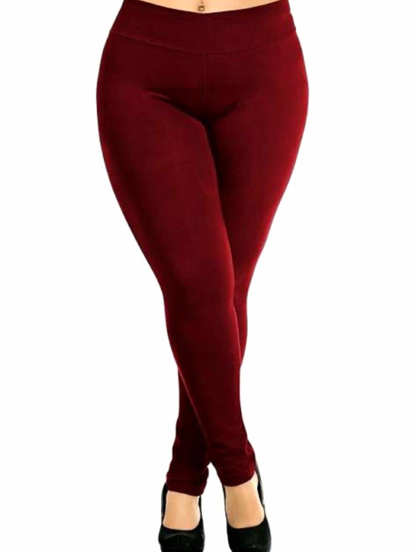 Plus Size Sports Leggings & Pants - Màu Đỏ Sâu - Xem 1