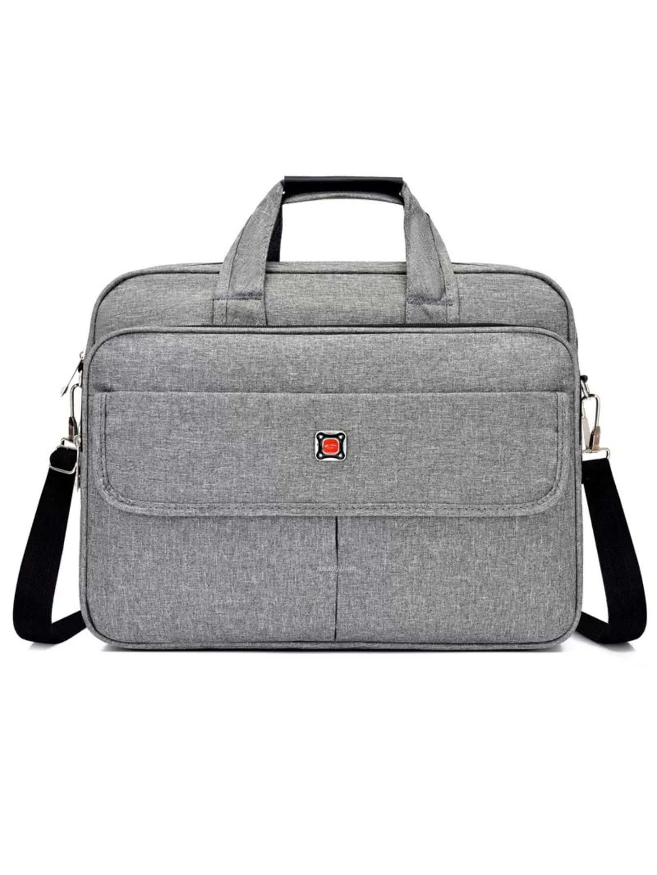 Bolsa pasta transversal alça de mão feminina masculina executiva notebook  livros p/professor - Cinza - Visão 1