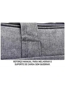 Bolsa pasta transversal alça de mão feminina masculina executiva notebook  livros p/professor - Cinza - Visão 4