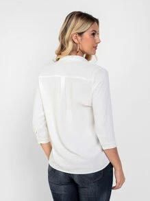 Women Blouses - 白色 - 查看 2