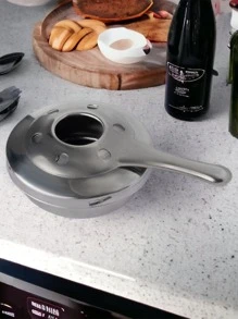 Queimador Rechaud Fogareiro Fundo Inox Fondue - Prata - Visão 1
