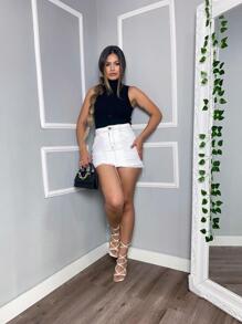 Women Denim Skirts - trắng - Xem 2